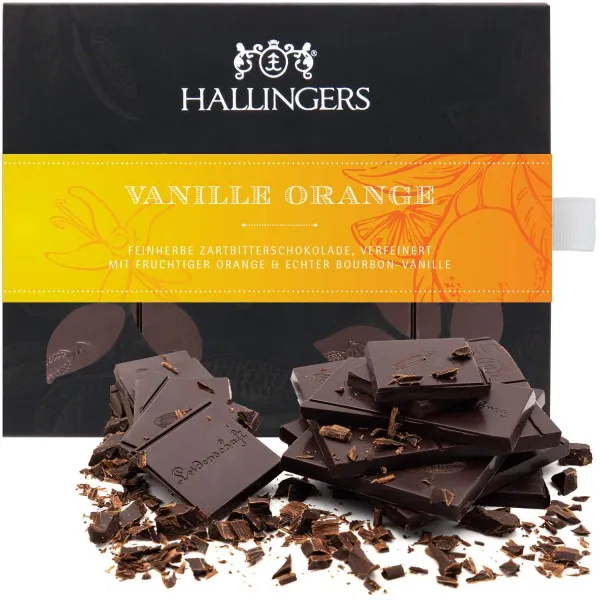 Zartbitter-Tafel Vanille-Orange (Vanille-Orange) - Vegane Schokolade, handmade ohne Alkohol
