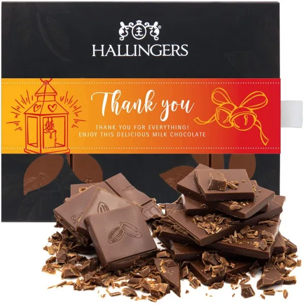 Vollmilch-Tafel Thank You (Pur) - Schokolade, handmade ohne Alkohol