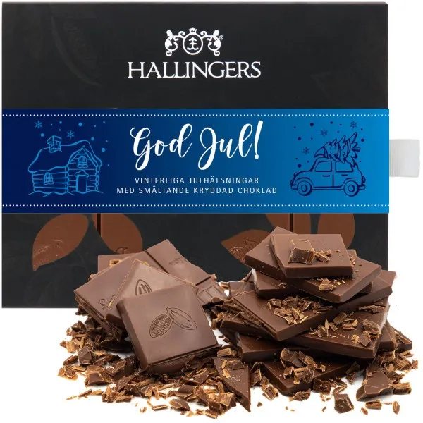 Vollmilch-Tafel God Jul, blue (Xmas-Gewürze) - Schokolade, handmade ohne Alkohol
