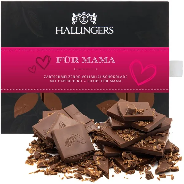Vollmilch-Tafel Für Mama (Cappuccino) - Schokolade, handmade ohne Alkohol