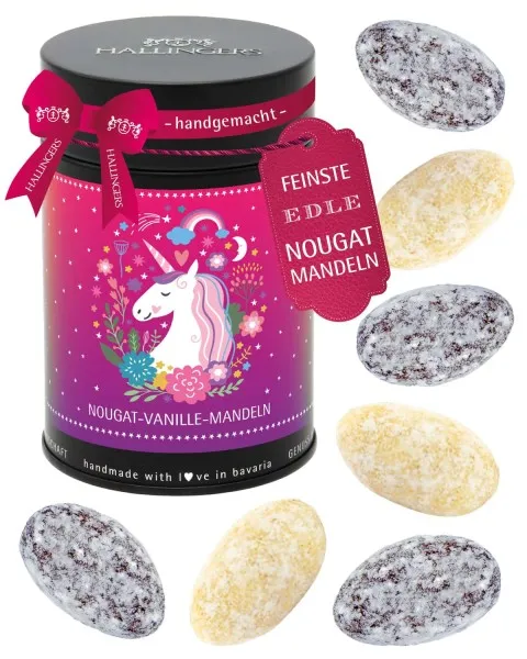 Einhorn - Nougat-Mandeln, handmade ohne Alkohol