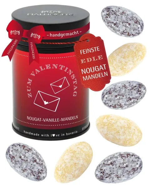 Zum Valentinstag - Nougat-Mandeln, handmade ohne Alkohol
