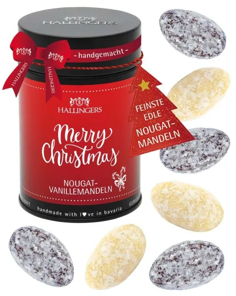 Merry Christmas - Nougat-Mandeln, handmade ohne Alkohol