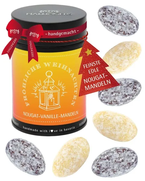 Fröhliche Weihnachten - Nougat-Mandeln, handmade ohne Alkohol