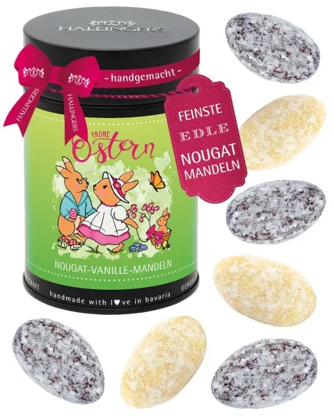 Hasenfamilie - Nougat-Mandeln, handmade ohne Alkohol