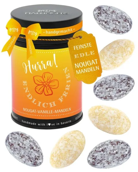 Hurra! Endlich Ferien - Nougat-Mandeln, handmade ohne Alkohol