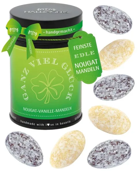 Ganz viel Glück - Nougat-Mandeln, handmade ohne Alkohol