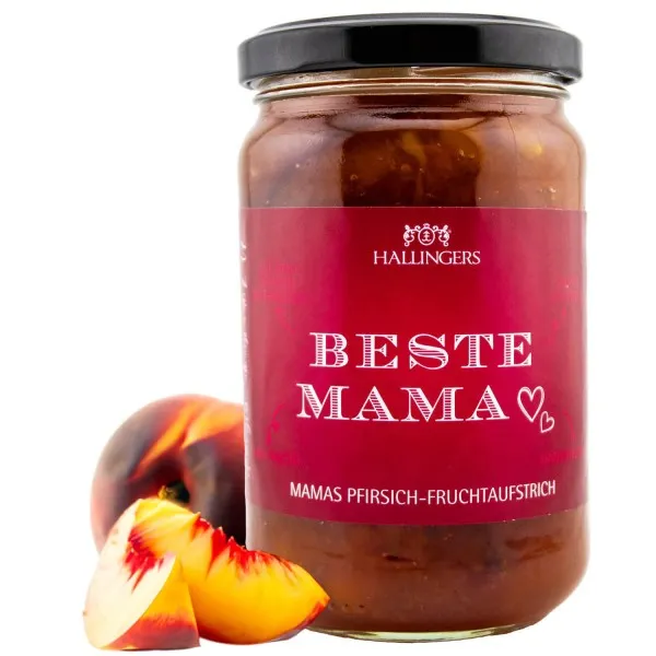 Beste Mama (Weinbergpfirsich) - Fruchtaufstrich, handgerührt Kupferkessel
