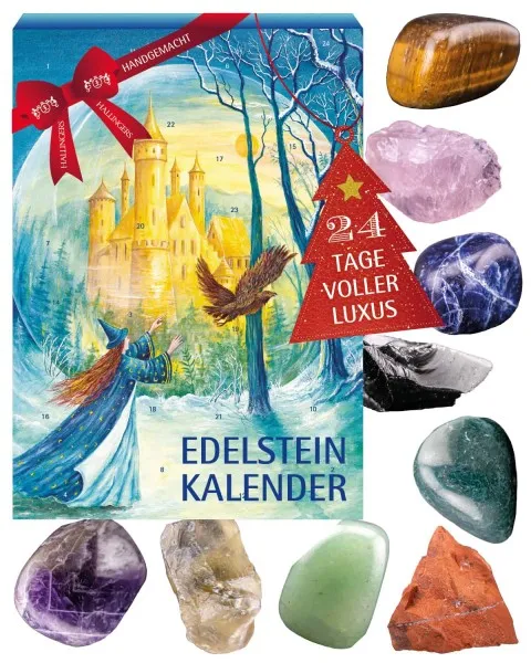 Adventskalender Weihnachtsmagie - Edelsteine, 12x poliert & 12x natur