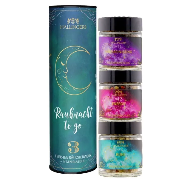 Rauhnacht to go (sinnliches Mitbringsel Ruhe Hausreiniung & Energie) - Räucherwerk-Set, zum Räuchern Geschenkbox