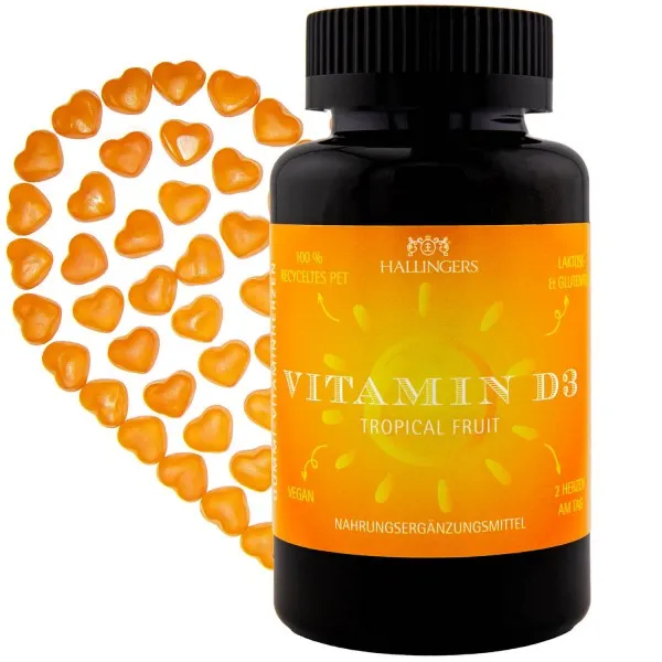 Vitamin D3 - Immunsystem Gummies, 60 vegane Vitaminherzen
