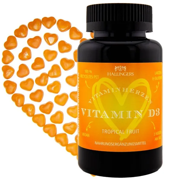 Vitamin D3, Herz - Immunsystem Gummies, 60 vegane Vitaminherzen