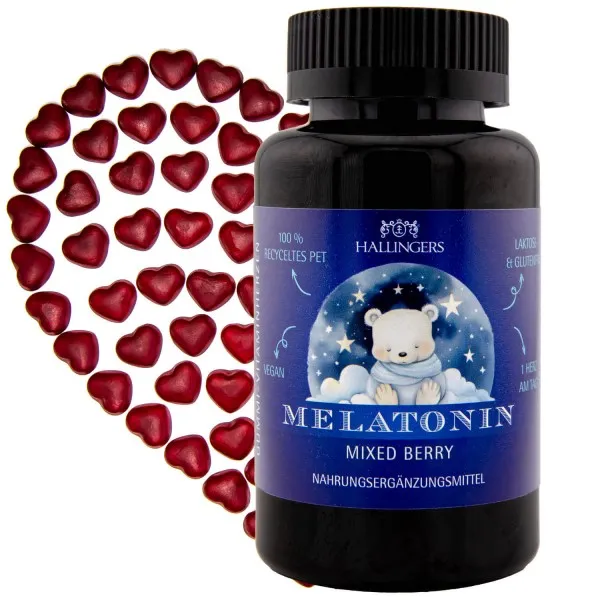 Melatonin, Eisbär - gut schlafen Gummies, 60 vegane Vitaminherzen