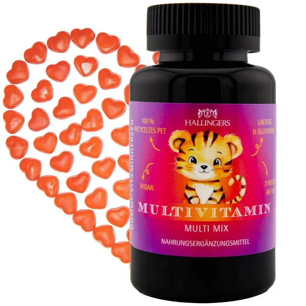 Multi, Tiger - Multivitamin Gummies, 60 vegane Vitaminherzen
