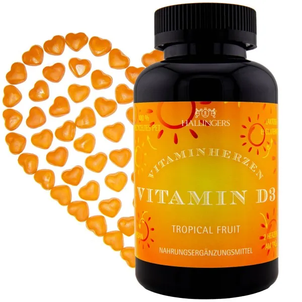 Vitamin D3 - Immunsystem Gummies, 120 vegane Vitaminherzen