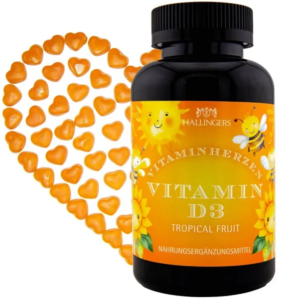 Vitamin D3, Biene - Immunsystem Gummies, 120 vegane Vitaminherzen