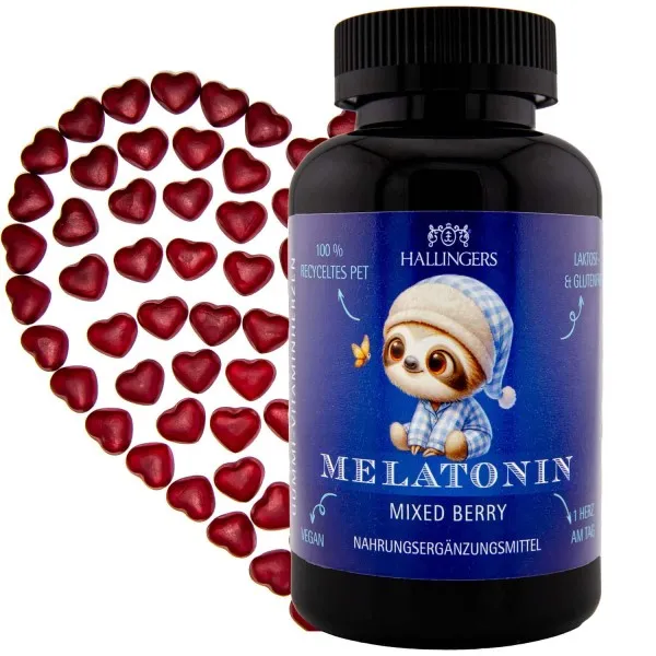 Melatonin, Faultier - gut schlafen Gummies, 120 vegane Vitaminherzen