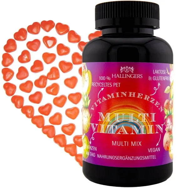 Multi, Früchte - Multivitamin Gummies, 120 vegane Vitaminherzen