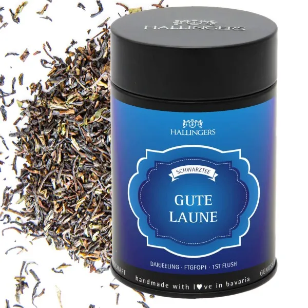Gute Laune (mit Darjeeling - FTGFOP1 - 1st Flush) - Schwarzer Tee, loser Tee Geschenkdose