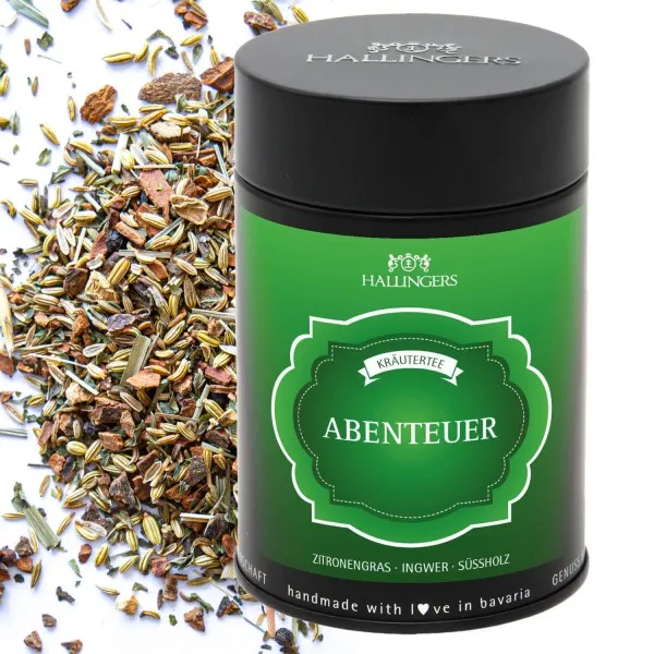 Abenteuer (mit Zitronengras, Ingwer & Süßholz) - Kräutertee, loser Tee Geschenkdose