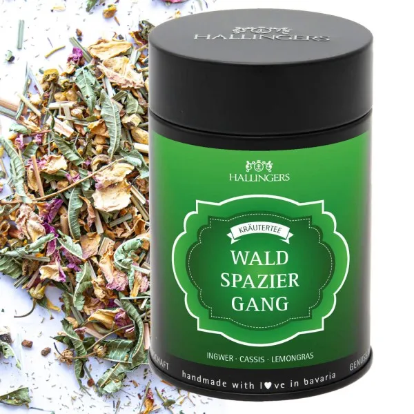 Waldspaziergang (mit Ingwer, Cassis & Lemongras) - Kräutertee, loser Tee Geschenkdose
