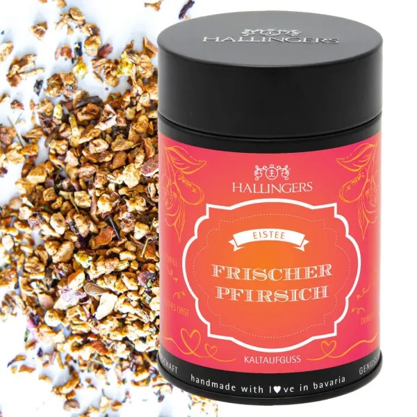 Frischer Pfirsich (mit Pfirsich, Hibiskus & Karotte) - Cold Tea, loser Tee Geschenkdose