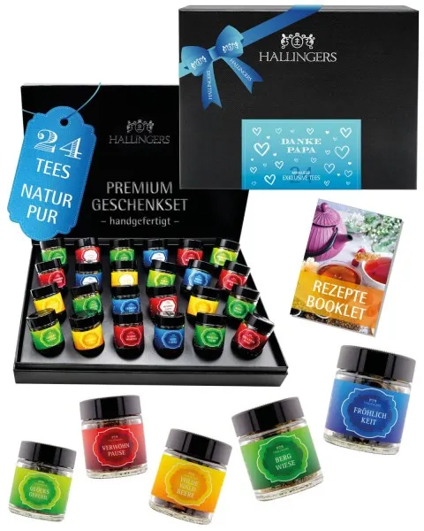 Danke Papa - Tee-Set, 24x loser Tee Geschenkbox