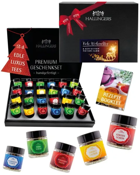 Frohe Weihnachten & ein Gutes Neues Jahr - Tee-Set, 24x loser Tee Geschenkbox