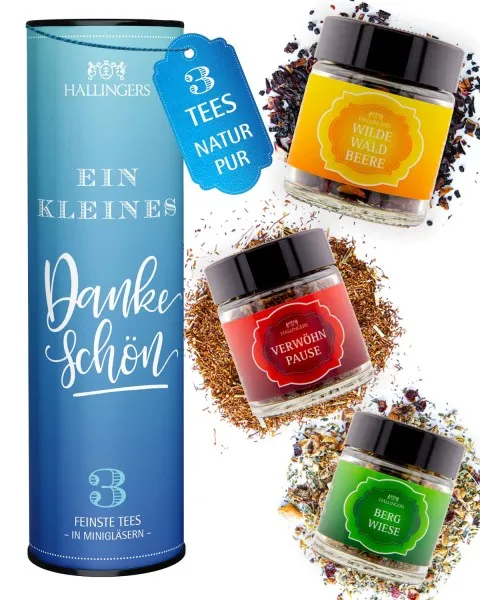Ein kleines Dankeschön (vegane Tees) - Tee-Set, 3x loser Tee Geschenkdose