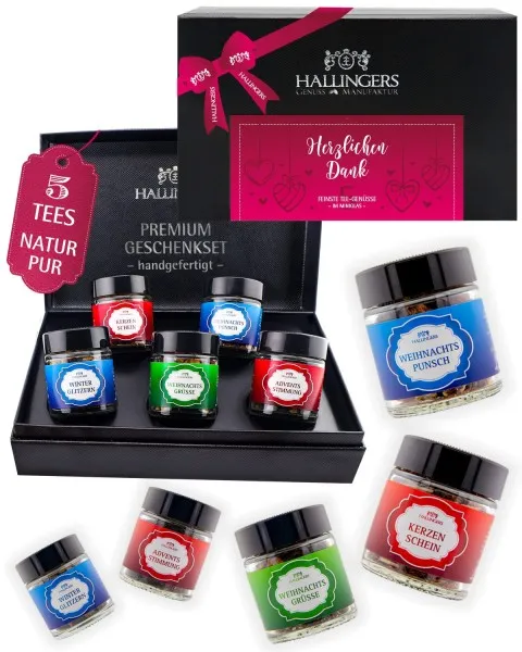 Herzlichen Dank - Tee-Set, 5x loser Tee Geschenkbox
