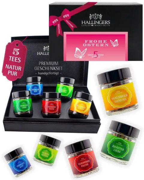 Frohe Ostern - Tee-Set, 5x loser Tee Geschenkbox