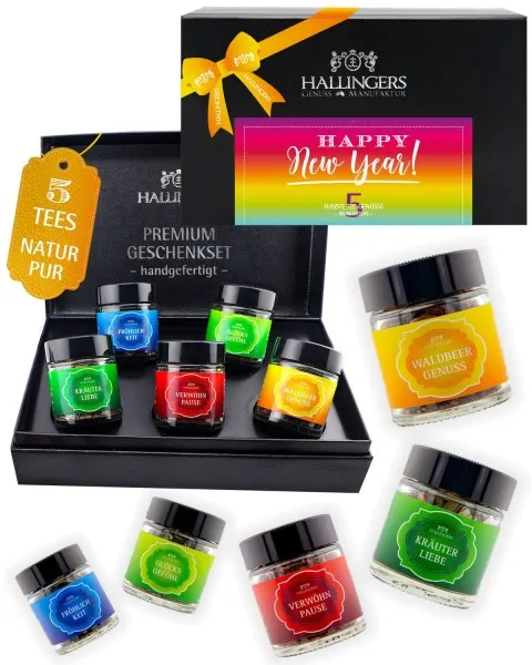 Happy New Year Color - Tee-Set, 5x loser Tee Geschenkbox