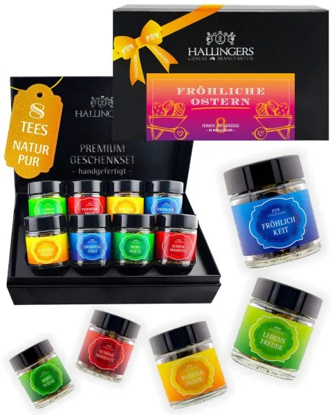 Fröhliche Ostern - Tee-Set, 8x loser Tee Geschenkbox