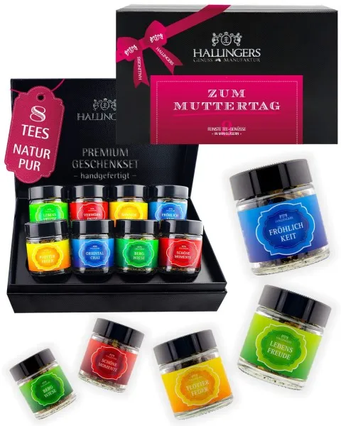 Zum Muttertag - Tee-Set, 8x loser Tee Geschenkbox