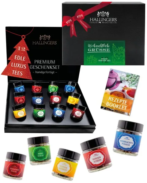 Weihnachtliche Grüße - Tee-Set, 12x loser Tee Geschenkbox