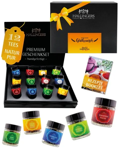 Herzlichen Glückwunsch - Tee-Set, 12x loser Tee Geschenkbox