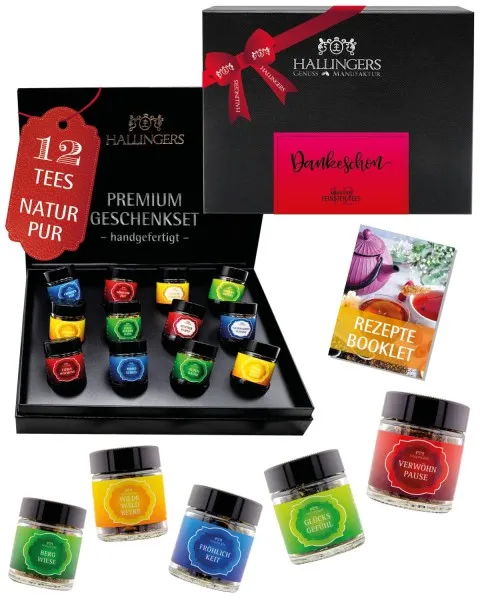 Dankeschön - Tee-Set, 12x loser Tee Geschenkbox