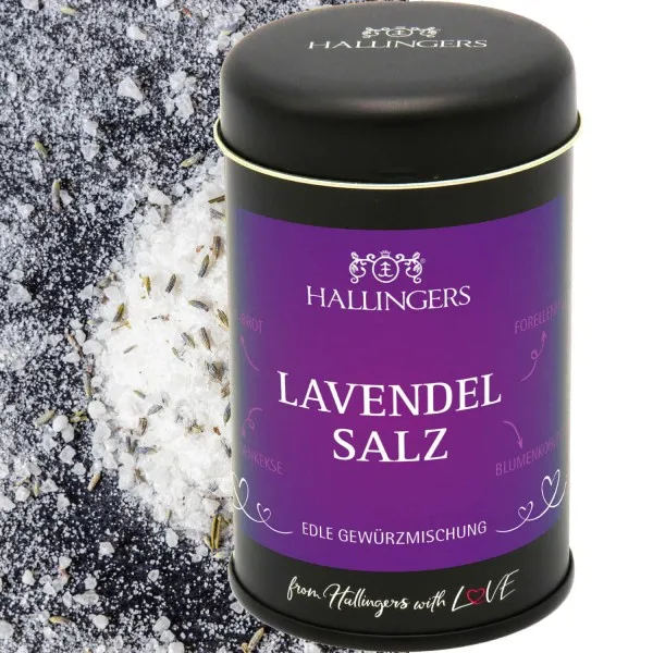 Lavendelsalz (für Salat, Wild & Garnitur) - Salz, zum Kochen Geschenkdose