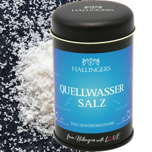 Quellwasser Salz (für Fisch, Gemüsegerichte & Marinaden) - Salz, zum Kochen Geschenkdose