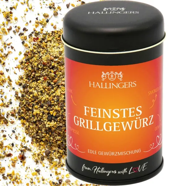 Feinstes Grillgewürz (für Grill, Gemüse & Quarkspeisen) - Gewürzmischung, zum Kochen Geschenkdose