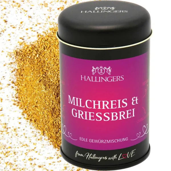 Milchreis & Griesbrei (für Porridge, Reis & Quinoa-Pudding) - Gewürzmischung, zum Kochen Geschenkdose