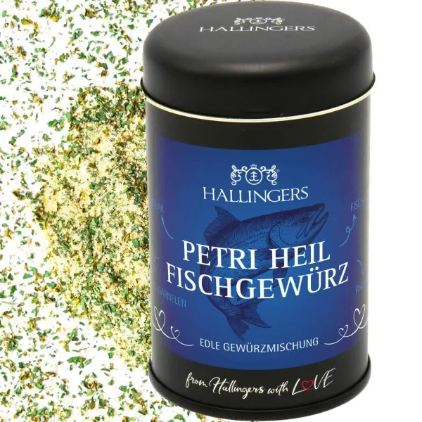 Petri Heil Fischgewürz (für Fisch, Gemüsepfanne & Avocado) - Gewürzmischung, zum Kochen Geschenkdose