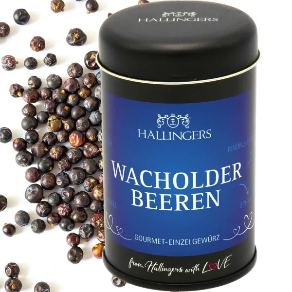 Wacholderbeeren (für Wildgulasch, Rindeintopf & Gin-Sauce) - Gewürz Basic, zum Kochen Geschenkdose