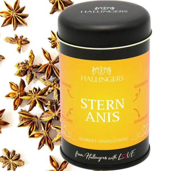 Sternanis (für Glühwein, Pho-Suppe & Birnenompott) - Gewürz Basic, zum Kochen Geschenkdose