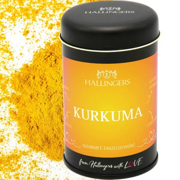 Kurkuma (für Reisgerichte, Goldene Milch & Curry) - Gewürz Basic, zum Kochen Geschenkdose