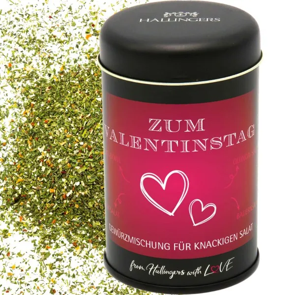 Zum Valentinstag - pink (für Salate, Vorspeisen & Dressings) - Gewürzmischung, zum Kochen Geschenkdose