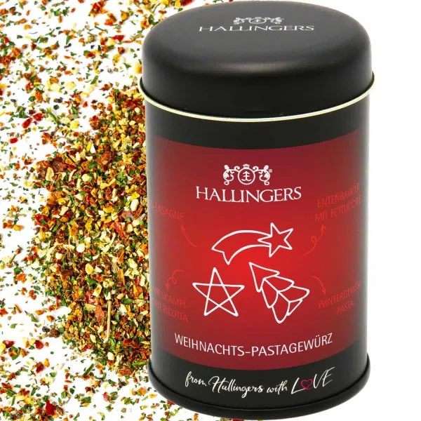 Weihnachts-Pastagewürz (für Pasta, Brotaufstrich & Saucen) - Gewürzmischung, zum Kochen Geschenkdose
