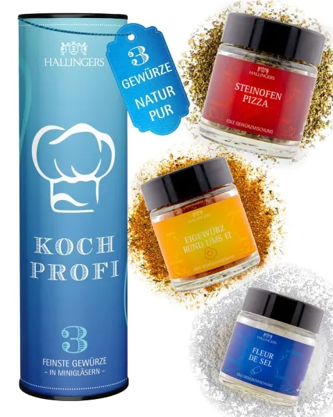 Koch-Profi - Gewürz-Set, 3 Gläser in Geschenkdose
