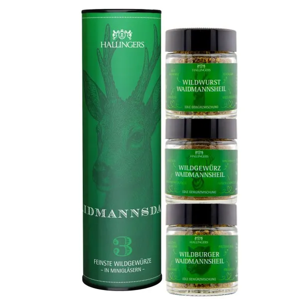 Waidmannsdank - Gewürz-Set, 3 Gläser in Geschenkdose