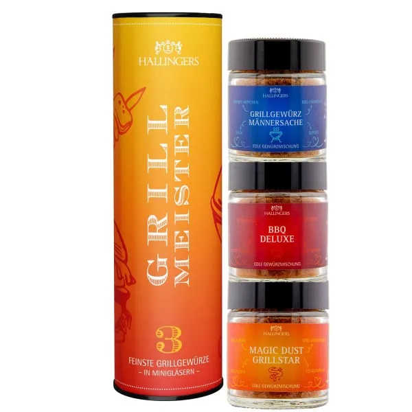 Grill-Meister - Gewürz-Set, 3 Gläser in Geschenkdose